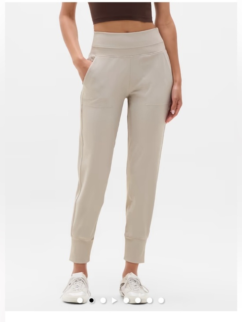 Athleta Venice Jogger High-Waist Neutral Beige Jogger Pants Size Small
